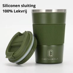 Castagnola Design RVS Koffiebeker To Go - Groen - 380ml - Thermosbeker - Theebeker -Tefal Winkel 1200x1200 1040