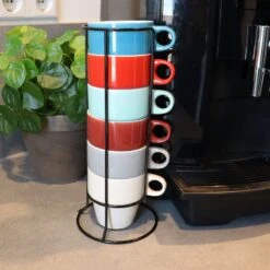 Orange85 Koffiekopjes - Met Houder - Set Van 6 - Gekleurd - 300 Ml - Keramiek 12 Orange85 Koffiekopjes - Met Houder - Set Van 6 - Gekleurd - 300 Ml - Keramiek -Tefal Winkel 1200x1200 1101