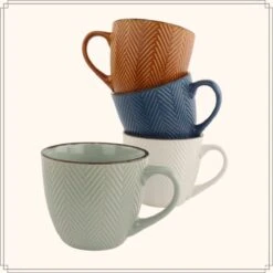 OTIX Koffiekopjes - Met Oor - Set Van 4 - Verschillende Kleuren - Aardewerk - 250 Ml -Tefal Winkel 1200x1200 1112