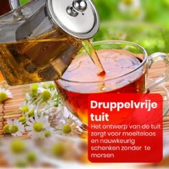 Procidi® Glazen Theepot Met Filter - Theekan Met Infuser - Dubbelwandig Borosilicaat Glas - Thee Thermoskan - Koffiekan 750 ML - Teapot -Tefal Winkel 1200x1200 1186