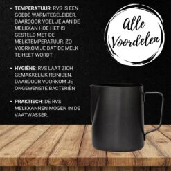 Merkloos Pazzo Goods - Melkkan - Melkkannetje Opschuim - Zwart - 350 Ml - Premium Kwaliteit - RVS - -Tefal Winkel 1200x1200 1198