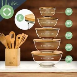 Klarstein Glazen Serveerschaal Met Bamboe Deksel - Afwasmachinebestendig - Veelzijdig Inzetbaar -Tefal Winkel 1200x1200 1255