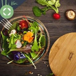 Klarstein Glazen Serveerschaal Met Bamboe Deksel - Afwasmachinebestendig - Veelzijdig Inzetbaar -Tefal Winkel 1200x1200 1256