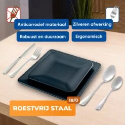 Strex Bestekset 6 Persoons - Zilver - 36-delig - Roestvrij Staal - Lepels, Messen, Vorken En Steakmessen - Hoogwaardige Kwaliteit -Tefal Winkel 1200x1200 1309