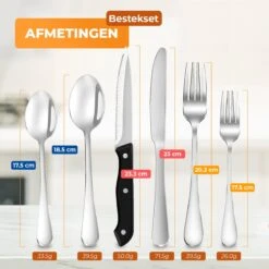Strex Bestekset 6 Persoons - Zilver - 36-delig - Roestvrij Staal - Lepels, Messen, Vorken En Steakmessen - Hoogwaardige Kwaliteit -Tefal Winkel 1200x1200 1312