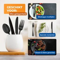 Strex Bestekset 6 Persoons - Zwart - 36-delig - Roestvrij Staal - Lepels, Messen, Vorken En Steakmessen - Hoogwaardige Kwaliteit 14 Strex Bestekset 6 Persoons - Zwart - 36-delig - Roestvrij Staal - Lepels, Messen, Vorken En Steakmessen - Hoogwaardige Kwaliteit -Tefal Winkel 1200x1200 1323