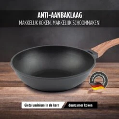 Rosmarino Black Line - Wokpan - Ø30cm - 100% PFAS & PFOA Vrij - Gegoten Aluminium - Non-stick Minerale Coating - Ergonomische Handgreep - Geschikt Voor Alle Warmtebronnen & Vaatwasser -Tefal Winkel 1200x1200 135