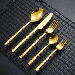 Cadeau 30-delige Gouden Zilverwerk Set Bestekset, Velaze 18/10 Roestvrijstalen Gebruiksvoorwerpen Service Voor 6 Personen Inclusief Dinerlepel, Diner Vork, Diner Mes, Dessertvork En Theelepel, Spiegel Gepolijst Ontwerp -Tefal Winkel 1200x1200 1361