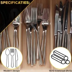 Toivo Kitchen Bestekset 4 Persoons - 24 Delig - Lepels Messen Vorken & Steakmessen - Vaatwasserbestendig - Zilver / RVS - Serviessets -Tefal Winkel 1200x1200 1372