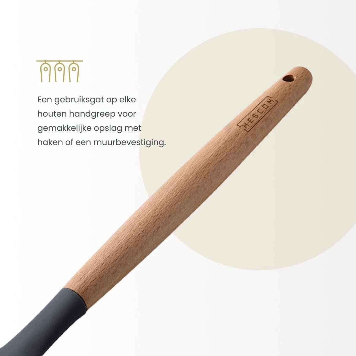 Hescom Siliconen Gesloten Opscheplepel Met Anti-aanbaklaag - Keukengerei Met Ergonomisch Design - Hittebestendige Serveerlepel - Vaatwasservriendelijk 5 Hescom Siliconen Gesloten Opscheplepel Met Anti-aanbaklaag - Keukengerei Met Ergonomisch Design - Hittebestendige Serveerlepel - Vaatwasservriendelijk - Afbeelding 3