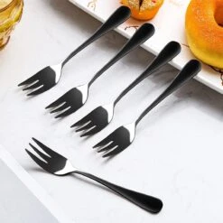 House Of Husk® Gebaksvorkjes - Dessertvorken - Taartvorkjes - Cocktailvorken - Klein Vorkjes - 12 Stuks - RVS - Zwart -Tefal Winkel 1200x1200 1498