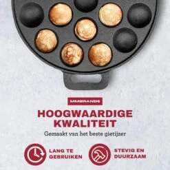 MM Brands Poffertjespan - Poffertjesmaker - Inductie / Oven / BBQ - Inclusief Handvat, Borstel En Vorken -Tefal Winkel 1200x1200 243