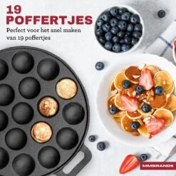 MM Brands Poffertjespan - Poffertjesmaker - Inductie / Oven / BBQ - Inclusief Handvat, Borstel En Vorken -Tefal Winkel 1200x1200 244