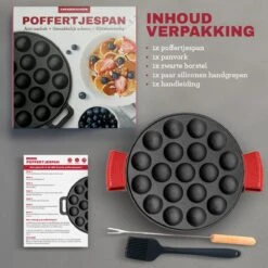 MM Brands Poffertjespan - Poffertjesmaker - Inductie / Oven / BBQ - Inclusief Handvat, Borstel En Vorken -Tefal Winkel 1200x1200 247