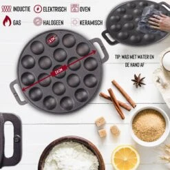 Rednas Poffertjespan Pakket - Incl. Luxe Giftbox - Incl.Bakkwast/Vork/Doseerfles - RVS/Gietijzer 17 Rednas Poffertjespan Pakket - Incl. Luxe Giftbox - Incl.Bakkwast/Vork/Doseerfles - RVS/Gietijzer -Tefal Winkel 1200x1200 267