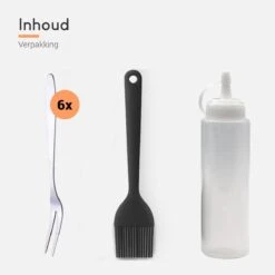 Ocina Poffertjespan Accessoires Set - Doseerfles - Poffertjes Spuitfles - 6x Poffertjes Vork - Kwast - Siliconen Kwast - Bakkwast - Gratis Poffertjes E-Book -Tefal Winkel 1200x1200 284