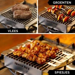 IRONCHEF Lavastenen Grill - Geschikt Voor Gasfornuis - Barbecue - BBQ - Grillplaat - Grilplaat - Bakplaat - Grillpan -Tefal Winkel 1200x1200 459