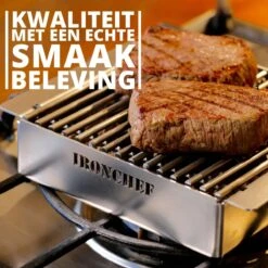 IRONCHEF Lavastenen Grill - Geschikt Voor Gasfornuis - Barbecue - BBQ - Grillplaat - Grilplaat - Bakplaat - Grillpan -Tefal Winkel 1200x1200 460