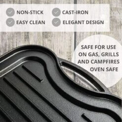 Nuovva Dubbelzijdig Gietijzeren Grillplaat - 50cm X 26cm -Tefal Winkel 1200x1200 467