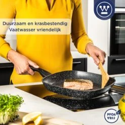 Westinghouse Grillpan - Ø 28 Cm - Zwart Marmer - Geschikt Voor Alle Warmtebronnen Inclusief Inductie - Steakpan Met Antiaanbaklaag- Aluminium -Tefal Winkel 1200x1200 485