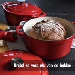 Daumonet Carême Rouge Gietijzeren Braadpan - Sudderpan Kersen Rood - Rond - Ø26 Cm - 4,4 Liter - PFAS & PFOA Vrij - Emaille - Geschikt Voor Alle Warmtebronnen - Elektrisch - Gas - Halogeen - Inductie - Keramisch - Vaatwasserbestendig -Tefal Winkel 1200x1200 554