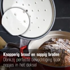 Daumonet Carême Rouge Gietijzeren Braadpan - Sudderpan Kersen Rood - Rond - Ø26 Cm - 4,4 Liter - PFAS & PFOA Vrij - Emaille - Geschikt Voor Alle Warmtebronnen - Elektrisch - Gas - Halogeen - Inductie - Keramisch - Vaatwasserbestendig -Tefal Winkel 1200x1200 555