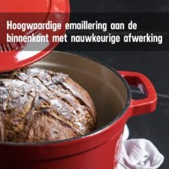 Daumonet Carême Rouge Gietijzeren Braadpan - Sudderpan Kersen Rood - Rond - Ø26 Cm - 4,4 Liter - PFAS & PFOA Vrij - Emaille - Geschikt Voor Alle Warmtebronnen - Elektrisch - Gas - Halogeen - Inductie - Keramisch - Vaatwasserbestendig -Tefal Winkel 1200x1200 560