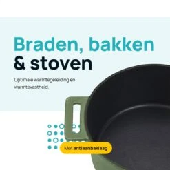 MOA Gietijzeren Braadpan - Inhoud 4,75 Liter - 26CM - Rond - Alle Warmtebronnen - Ook Voor Inductie - Gewicht 5,8 Kg - Olijfgroen - MC26OG 15 MOA Gietijzeren Braadpan - Inhoud 4,75 Liter - 26CM - Rond - Alle Warmtebronnen - Ook Voor Inductie - Gewicht 5,8 Kg - Olijfgroen - MC26OG -Tefal Winkel 1200x1200 575