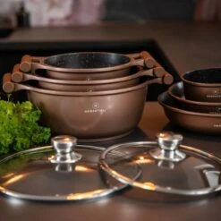 Herenthal Inductie Pannenset- Luxe 10-delige Koekenpannenset - Voor Alle Warmtebronnen - Met Glazen Deksels - Koper -Tefal Winkel 1200x1200 58