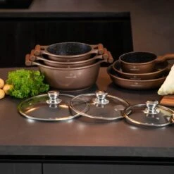 Herenthal Inductie Pannenset- Luxe 10-delige Koekenpannenset - Voor Alle Warmtebronnen - Met Glazen Deksels - Koper -Tefal Winkel 1200x1200 59