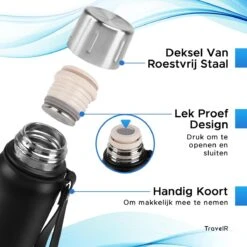 TravelR Thermosfles - Thermoskan - Drinkfles - Isoleerfles - BPA Vrij - Roestvrij Staal - 750 ML - Mat Zwart 9 TravelR Thermosfles - Thermoskan - Drinkfles - Isoleerfles - BPA Vrij - Roestvrij Staal - 750 ML - Mat Zwart -Tefal Winkel 1200x1200 691
