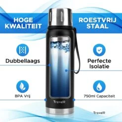 TravelR Thermosfles - Thermoskan - Drinkfles - Isoleerfles - BPA Vrij - Roestvrij Staal - 750 ML - Mat Zwart 10 TravelR Thermosfles - Thermoskan - Drinkfles - Isoleerfles - BPA Vrij - Roestvrij Staal - 750 ML - Mat Zwart -Tefal Winkel 1200x1200 692