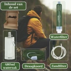 Waterfilter Survival Steddy Pro - Zuiver Gratis Drinkwater - Waterfles Waterzuivering - Waterfilter Kraan - Outdoor - FILTER 4000 LITER! 17 Waterfilter Survival Steddy Pro - Zuiver Gratis Drinkwater - Waterfles Waterzuivering - Waterfilter Kraan - Outdoor - FILTER 4000 LITER! -Tefal Winkel 1200x1200 780