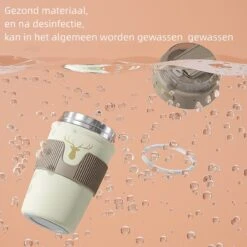 Floraweg Cup - Drinkbeker To GO- Lekvrij Dubbelwandig ,RVS 316, Thermosbeker Koffiebeker- Koffie En Thee - 400ml Zwart -Tefal Winkel 1200x1200 803