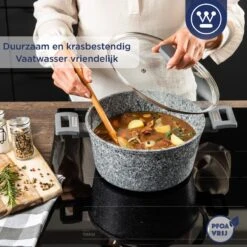 Westinghouse Kookpan/Braadpan Inductie - Ø 28 Cm - Grijs Graniet - Met Deksel - PFOA Vrij 16 Westinghouse Kookpan/Braadpan Inductie - Ø 28 Cm - Grijs Graniet - Met Deksel - PFOA Vrij -Tefal Winkel 1200x1200 81