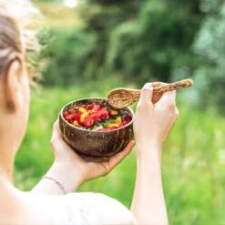 Ecowize Coconut Bowls (Set Van 3) - Kokosnoot Kom & Schaal - Met 3 Lepels, 3 Vorken En 8 Bamboe Rietjes - Zero Waste & Herbruikbaar - Duurzaam Cadeau -Tefal Winkel 1200x1200 862