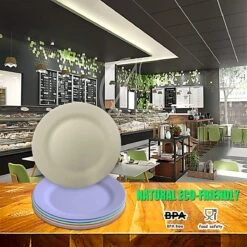 Onbreekbare Borden Van 25 Cm, 6-delige Set, Herbruikbare Platte Borden Met Luffas-afwasborstels, Eetborden, Kunststof, Licht Voor Feestjes, Kamperen, BBQ/pizza, Magnetronbestendig, Vaatwasmachinebestendig, BPA-vrij (veelkleurig) -Tefal Winkel 1200x1200 868