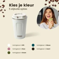 LaCardia Koffiebeker To Go Premium Wit – Thermosbeker – Theebeker – 380ML – Herbruikbaar -Tefal Winkel 1200x1200 891