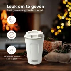 LaCardia Koffiebeker To Go Premium Wit – Thermosbeker – Theebeker – 380ML – Herbruikbaar -Tefal Winkel 1200x1200 893