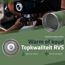 GOAT Outdoor RVS Koffiebeker To Go - Thermosbeker - Theebeker - Reisbeker - Lekvrij - 380ml - Groen -Tefal Winkel 1200x1200 898