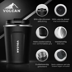 Volcan RVS Koffiebeker To Go - Thermosbeker - Theebeker - Coffee - Zwart 22 Volcan RVS Koffiebeker To Go - Thermosbeker - Theebeker - Coffee - Zwart -Tefal Winkel 1200x1200 971