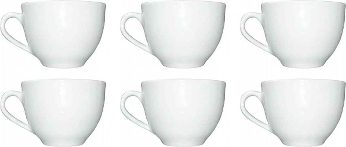 Merkloos Koffie Kopjes – Koffiekopjes – Koffiemokken – Cappuccino – Set Van 6 – Porselein – 250 Ml – Wit 7 Merkloos Koffie Kopjes – Koffiekopjes – Koffiemokken – Cappuccino – Set Van 6 – Porselein – 250 Ml – Wit - Afbeelding 5