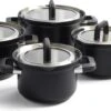BK Flow Cool Black Glas Kookpannenset - 4-delig - Zwart - Glazen Deksel - Veilig Afgietsysteem - Inductie -Tefal Winkel 1200x516