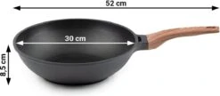 Rosmarino Black Line - Wokpan - Ø30cm - 100% PFAS & PFOA Vrij - Gegoten Aluminium - Non-stick Minerale Coating - Ergonomische Handgreep - Geschikt Voor Alle Warmtebronnen & Vaatwasser -Tefal Winkel 1200x525