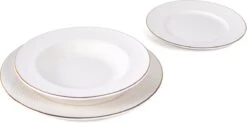 LeRijn® Serviesset Deventer 8 Persoons - 24 Delig - Licht Crème Wit Met Gouden Rand En Motief - Dinerborden - Soepborden - Dessertborden - Borden Servies - Bordenset -Tefal Winkel 1200x598 3