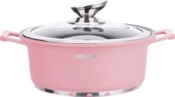 Swiss Pro+ | Set 14 Delige Pannenset | Inductie - Pannensets - Glazen Deksel - Met Afneembare Handgreep - Marmeren Interieur -PFAS-vrij | Pink -Tefal Winkel 1200x665