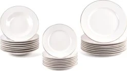 LeRijn® Serviesset Deventer 8 Persoons - 24 Delig - Licht Crème Wit Met Gouden Rand En Motief - Dinerborden - Soepborden - Dessertborden - Borden Servies - Bordenset -Tefal Winkel 1200x671 1