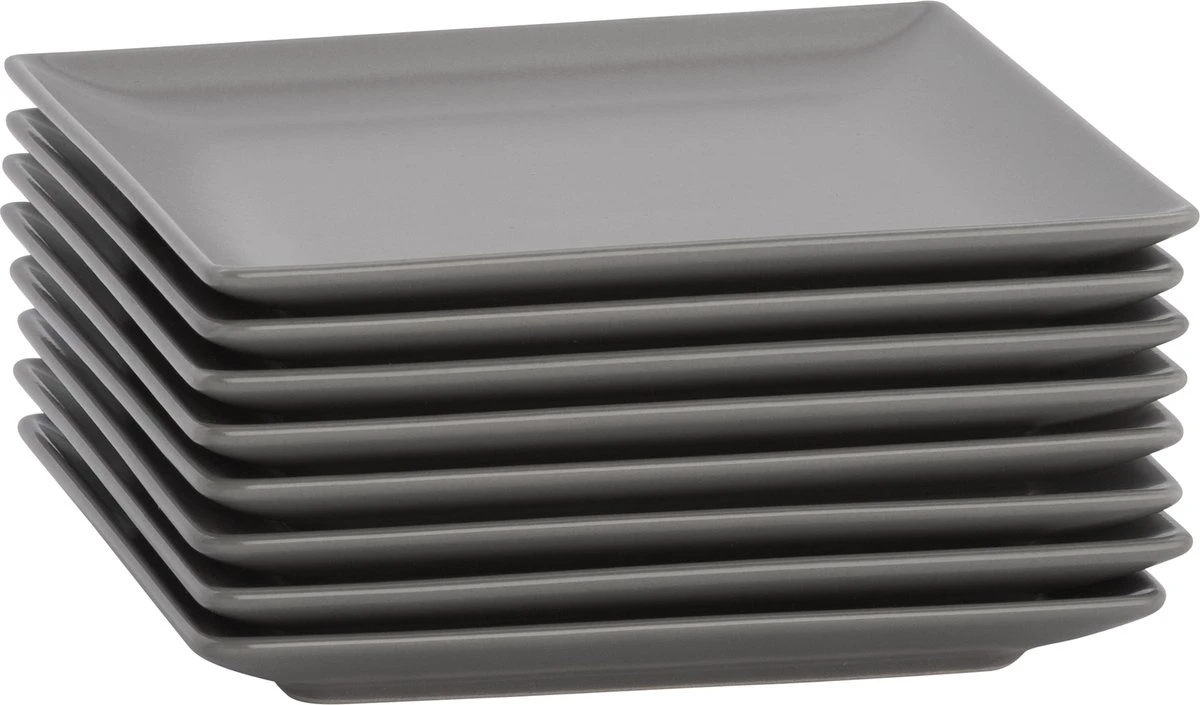 Lite-Body Hermes Gebaksbordjes - Set Van 8 Stuks - Ø16 Cm - Grijs Mat 5 Lite-Body Hermes Gebaksbordjes - Set Van 8 Stuks - Ø16 Cm - Grijs Mat - Afbeelding 3