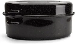 Emalia Geëmailleerde Braadpan Met Deksel 7L - Braadslede - Bakpan - Grillpan - Emaille - Zwart -Tefal Winkel 1200x712