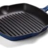 Koock Amsterdam® Grillpan - Geëmailleerd Gietijzer - Geschikt Voor Alle Warmtebronnen - Mat Blauw -Tefal Winkel 1200x742 2